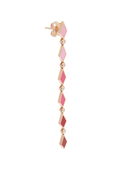 Pink Ombre Earrings, 18k Rose Gold & Diamonds